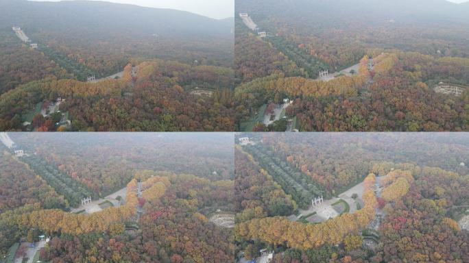 航拍南京钟山中山陵景区