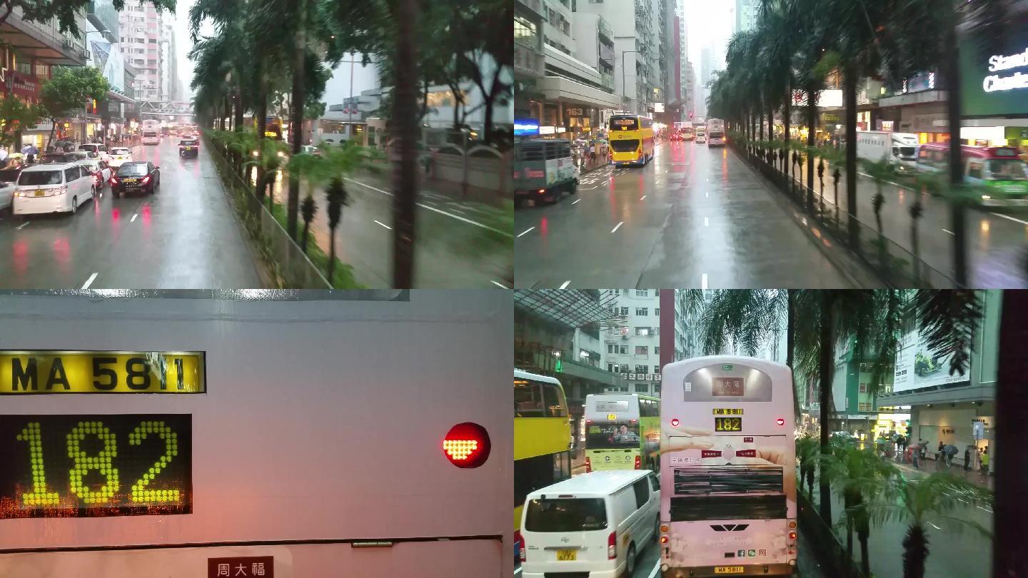 香港下雨天交通延时