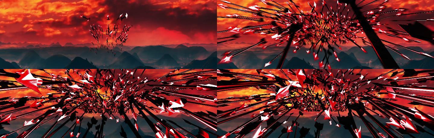 万箭齐发背景_6000x1920_高清视频素材下载(编号:6949095)_影视包装