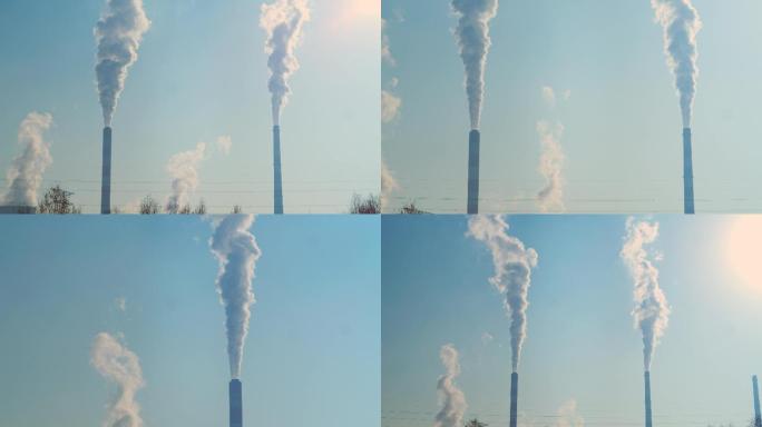 大烟囱工业废气排放