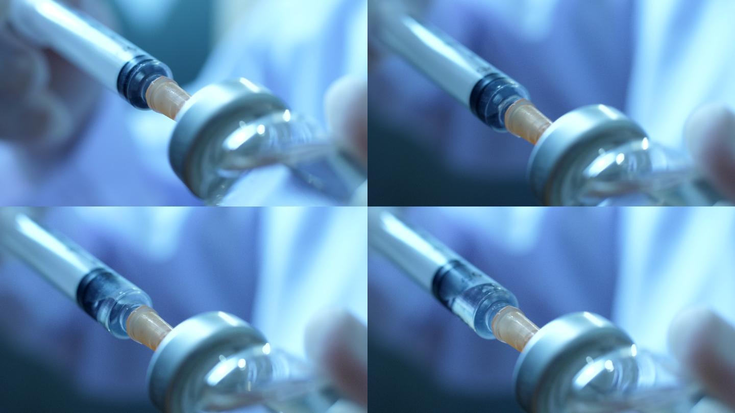 注射器的特写镜头安瓿新冠疫苗疫情防护