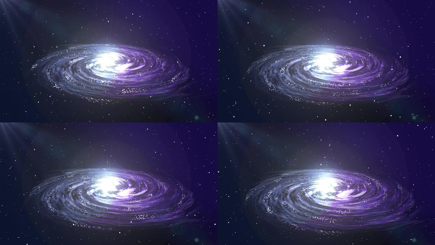 蓝色紫色宇宙星云星空pr视频背景