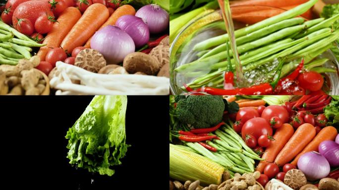 多种多样新鲜蔬菜有机食材合集4K