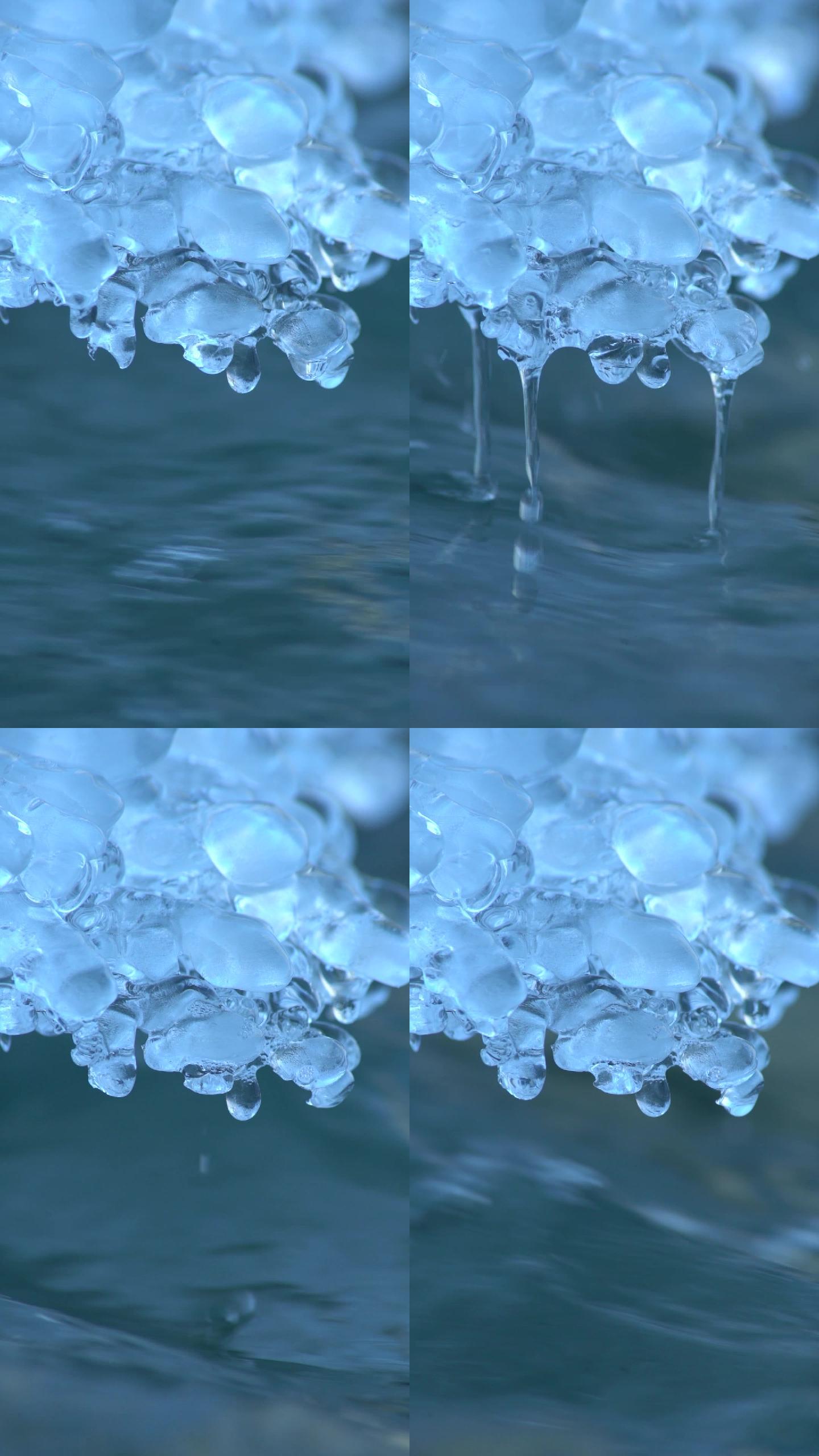 冰雪融化唯美水滴竖屏素材-2