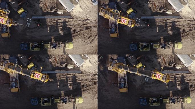 一架工作的起重机起重机视频通用素材空镜头