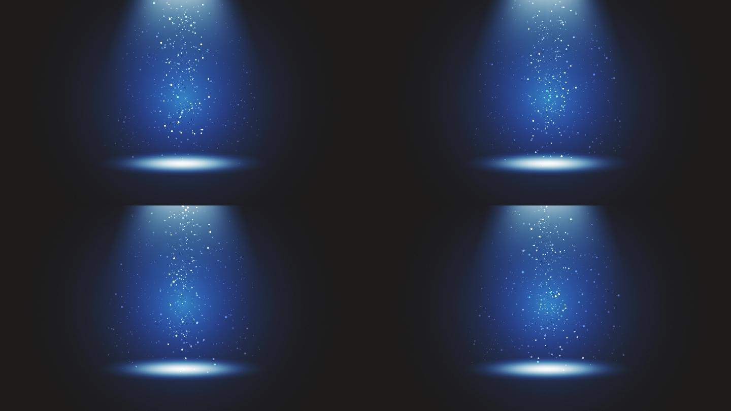 舞台灯光在蓝色工粒子闪烁。