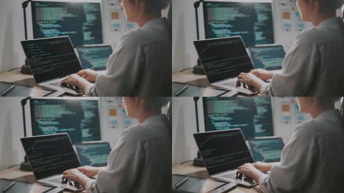 女程序员写代码女程序员编程女人使用电脑