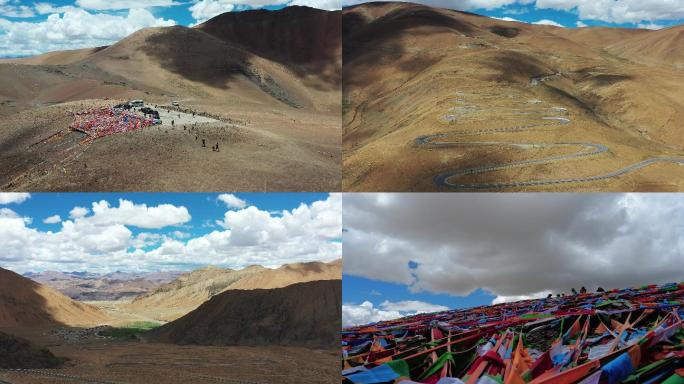 西藏高原定日县珠峰大本营108拐山路