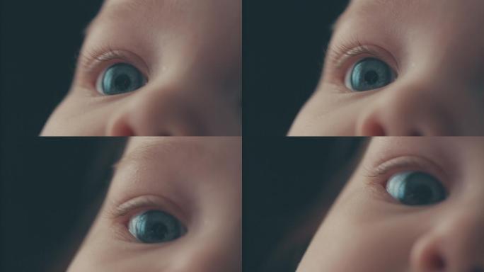 婴儿眼睛的特写