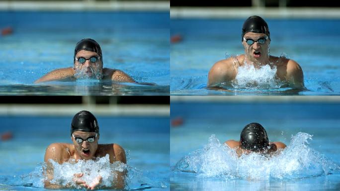 游泳者表演蛙泳健身游泳精神奥运会运动员健