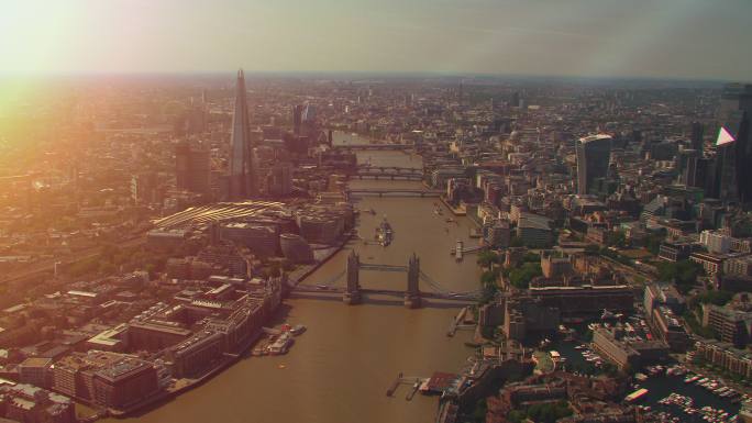 英国伦敦鸟瞰图城市街道英国伦敦-英格兰