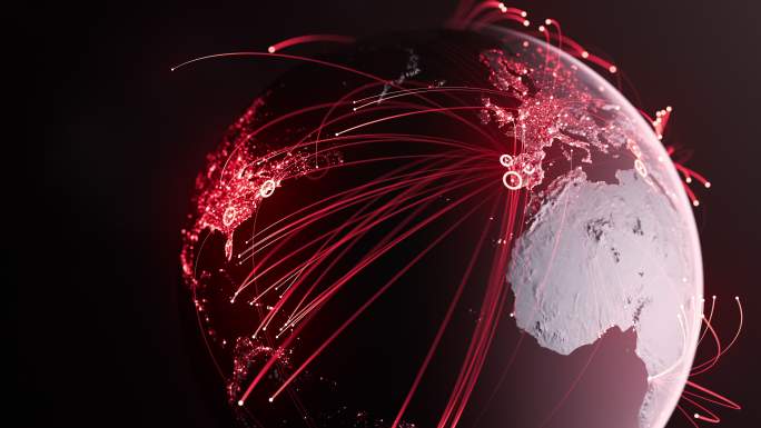 全球连接线-红色版-数据交换