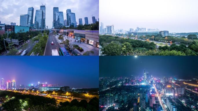深圳夜景、城市、延时、繁华、夜景