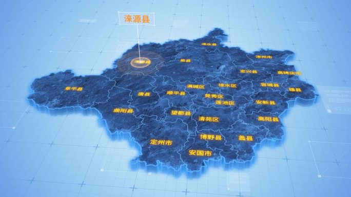 保定涞源县三维科技地图