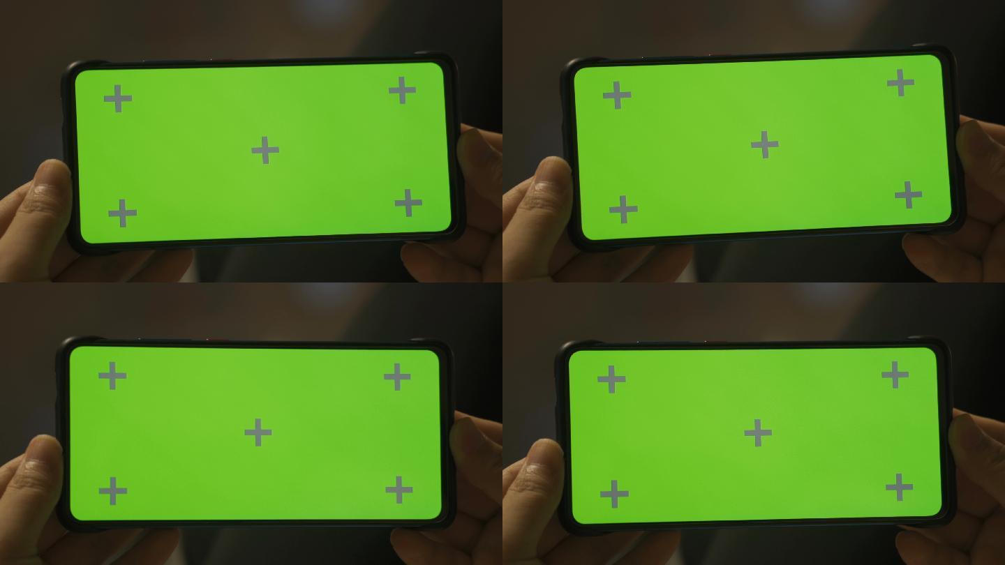 妇女在家使用智能手机绿色屏幕