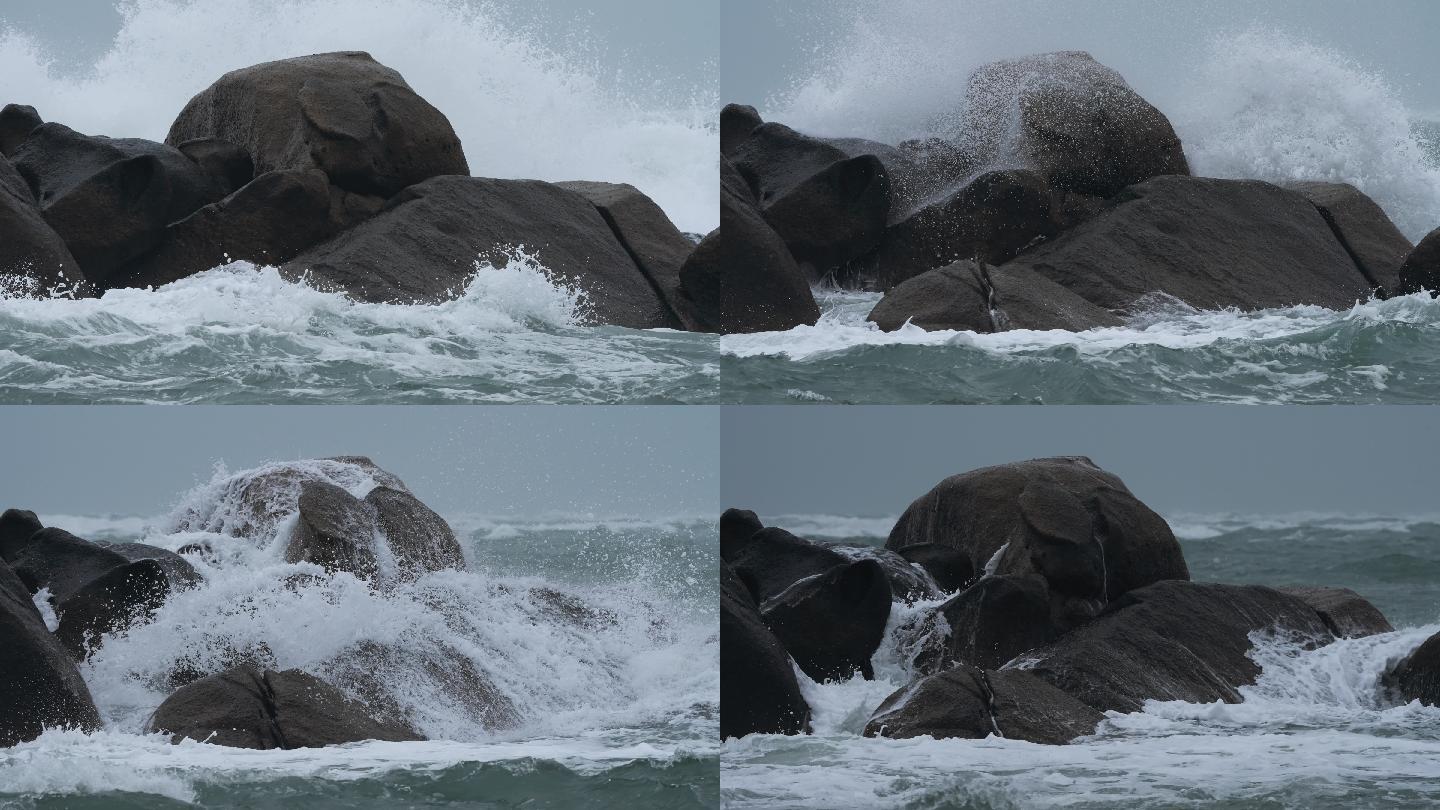 礁石浪花-高速摄影