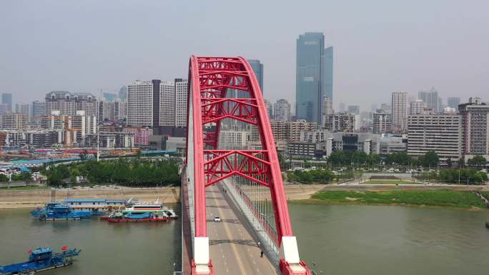 武汉晴川桥航拍4K视频