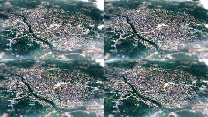 4K信阳市主城区地图视频动画素材