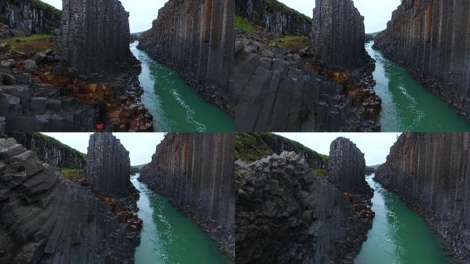 冰岛的拉吉尔峡谷欧洲北欧海外游河道翠绿河