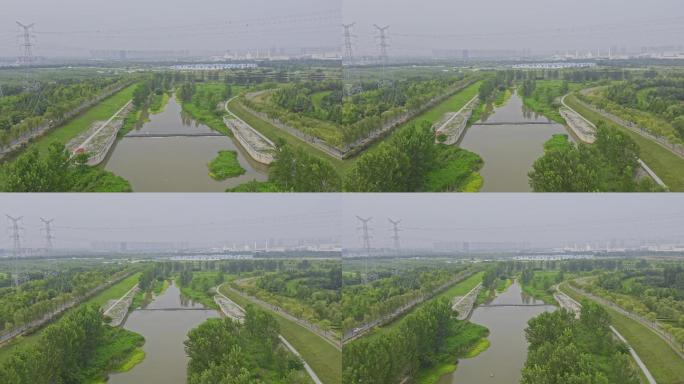 西安沣河4k航拍