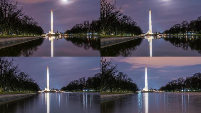 华盛顿纪念碑延时风景