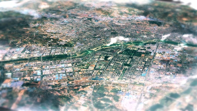 4K洛阳市主城区地图视频动画素材