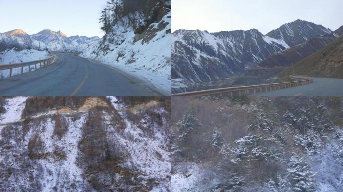 高原山路、旅途、日照金山