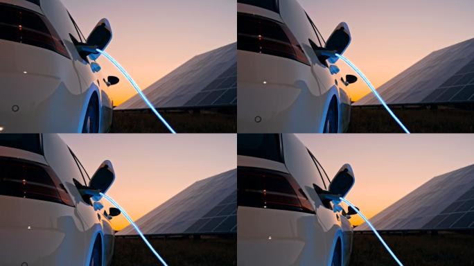 通过太阳能电池板为电动汽车充电