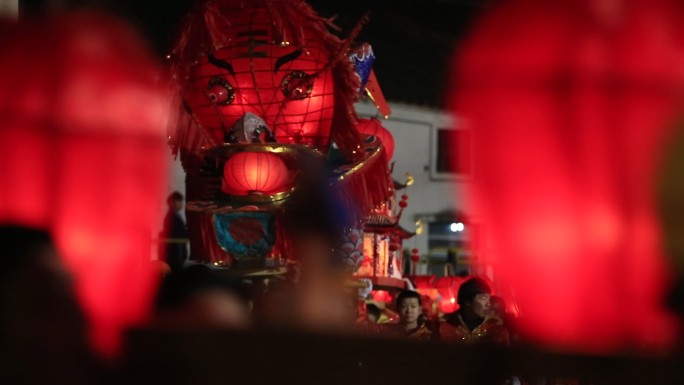 传统元宵节元宵灯会板凳龙原素材