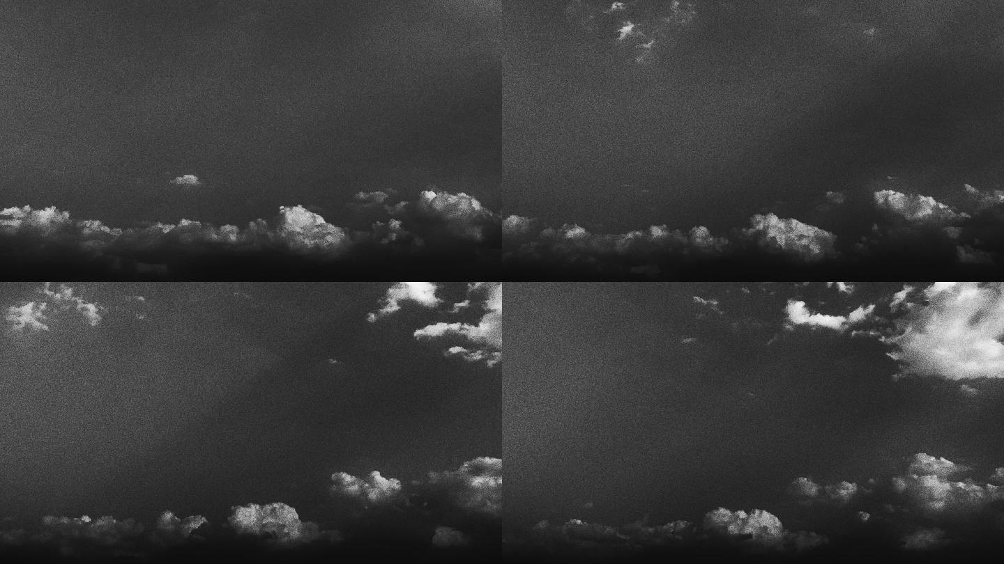 【HD天空】黑白云层旧电影氛围感旧日时光