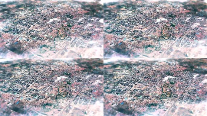 4K沧州市主城区地图视频动画素材