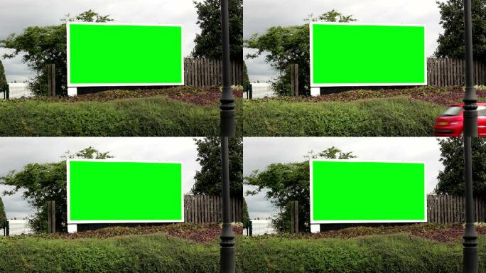 路过广告牌-绿色屏幕