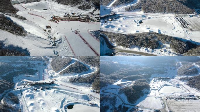 川西高原阿坝茂县九鼎山太子岭滑雪场全景