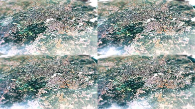 4K唐山市主城区地图视频动画素材