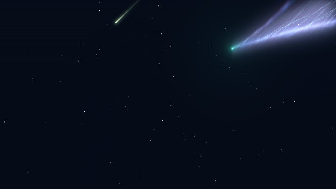 彗星流星雨划过天空