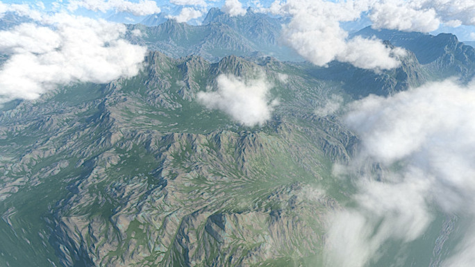 山脉地质云层航拍
