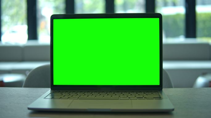 绿色屏幕的笔记本