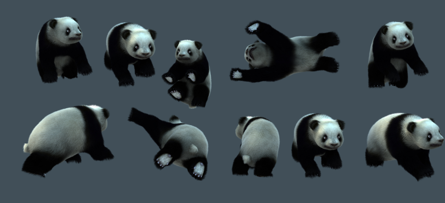 带毛发大熊猫 影视级超写实熊猫 带通道