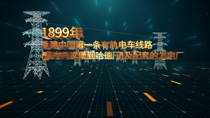 电力能源发展历程AE模版E3D