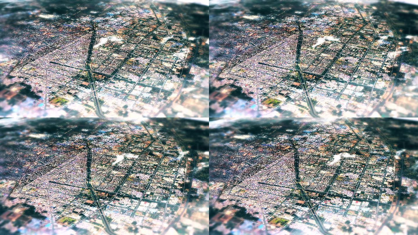 4K许昌市主城区地图视频动画素材