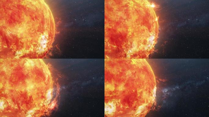 太阳在外层空间特效视频可循环背景