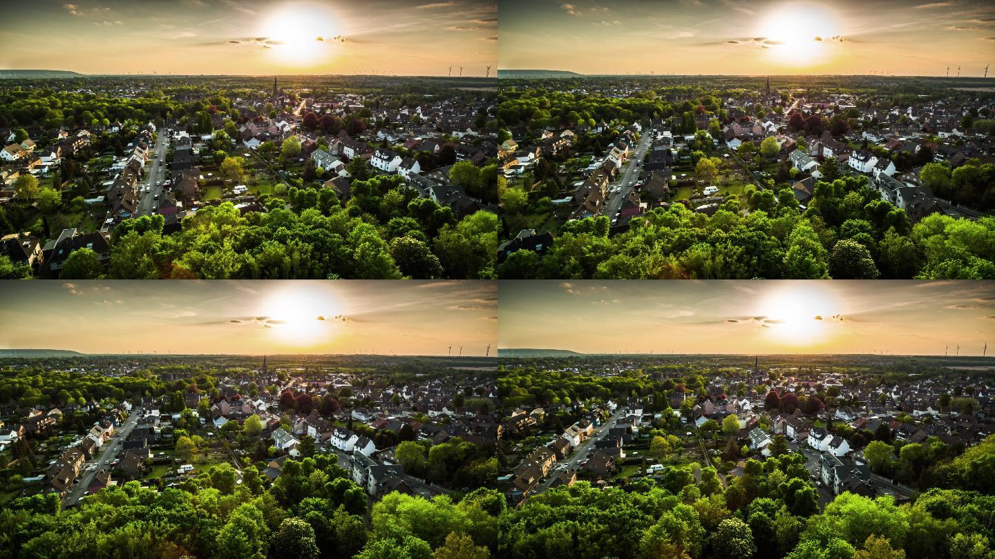 德国郊区空中拍摄航拍风光斯图加特慕尼黑