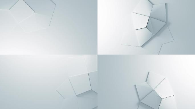 抽象白色几何表面动画背景