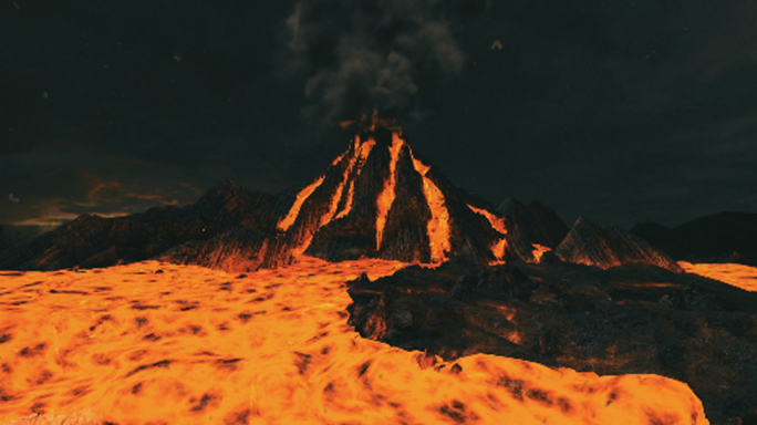 火山爆发地质变化远古岩浆
