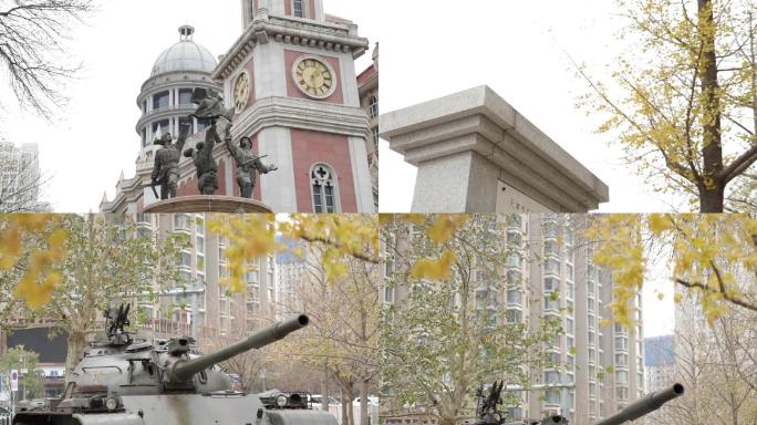纪念碑英雄雕塑坦克大炮