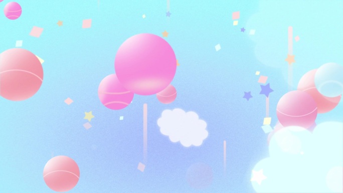 梦幻唯美天空气球上升循环背景 3
