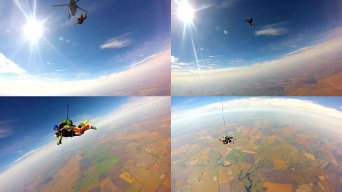 跳伞视频万里高空自由落体刺激
