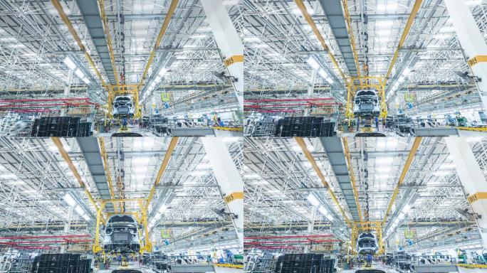 汽车厂生产设备汽车生产线延时拍摄机械工厂