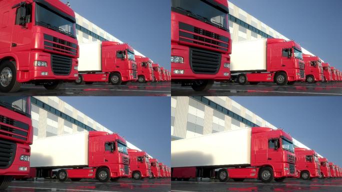 装货卡车特写镜头宣传片模型货运物流