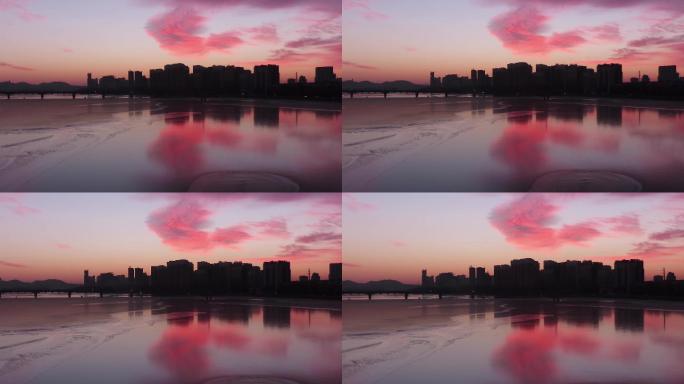 冬天冰河彩云4k